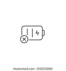 Ilustração vetorial do símbolo de bateria não carregando