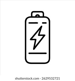 Diseño de icono de objeto de batería en blanco y negro con contorno en negrita 
