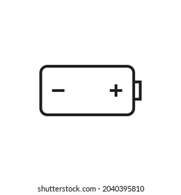 Battery on a white background with lines. Minimalistic vector image, can be used as an icon.