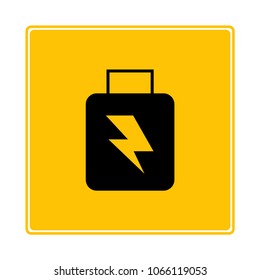 battery on yellow background