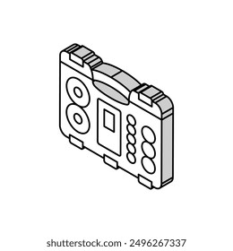 battery organizer garage tool isometric icon vector. battery organizer garage tool sign. isolated symbol illustration