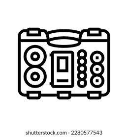 battery organizer garage tool line icon vector. battery organizer garage tool sign. isolated contour symbol black illustration