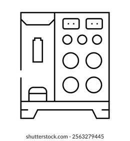 battery organizer garage tool line icon vector. battery organizer garage tool sign. isolated contour symbol black illustration