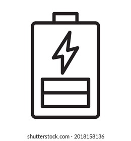 Battery Outline fett gedrucktes Vektorsymbol, das leicht modifiziert oder bearbeitet werden kann 