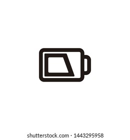 battery outline with charge icon sign signifier vector
