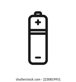 Battery outline icon, AA Battery vector illustration in simple and trendy design style, isolated on white background. Perfect editable graphic resources for many purposes.