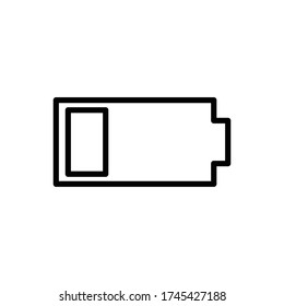 Battery with outline icon vector