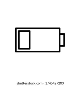 Battery with outline icon vector