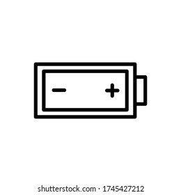 Battery with outline icon vector
