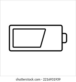 Battery outline vector icon. Linear style sign for mobile concept and web design. Logo battery illustration. Single high quality symbol.