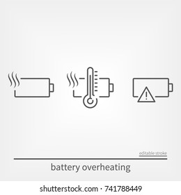 battery overheating icons