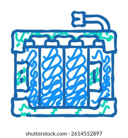 battery pack energy storage doodle icon sketch vector. battery pack energy storage sign. isolated symbol illustration