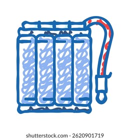battery pack energy storage doodle icon sketch vector. battery pack energy storage sign. isolated symbol illustration