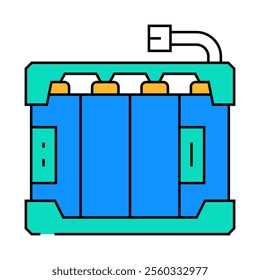 battery pack energy storage line icon vector. battery pack energy storage sign. isolated symbol illustration