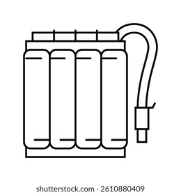 battery pack energy storage line icon vector. battery pack energy storage sign. isolated contour symbol black illustration