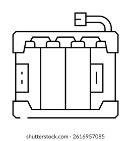 battery pack energy storage line icon vector. battery pack energy storage sign. isolated contour symbol black illustration