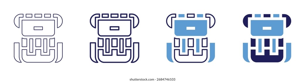 Battery pack icon in 4 different styles. Thin Line, Line, Bold Line, Duotone. Duotone style. Editable stroke.