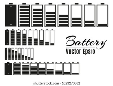 Battery pack. Primary cells or non-rechargeable batteries. Secondary cells or accumulators. Car battery. Illustration of the strength of the bank.vector.