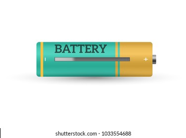 Battery pack. Primary cells or non-rechargeable batteries. Secondary cells or accumulators. Car battery. Illustration of the strength of the bank.vector.