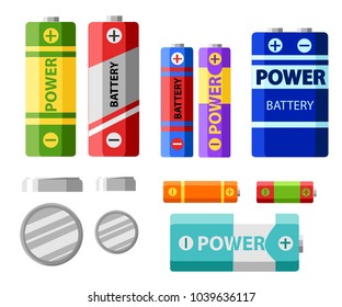 Battery pack. Primary cells or non-rechargeable batteries. Secondary cells or accumulators. Car battery. Illustration of the strength of the bank.vector.