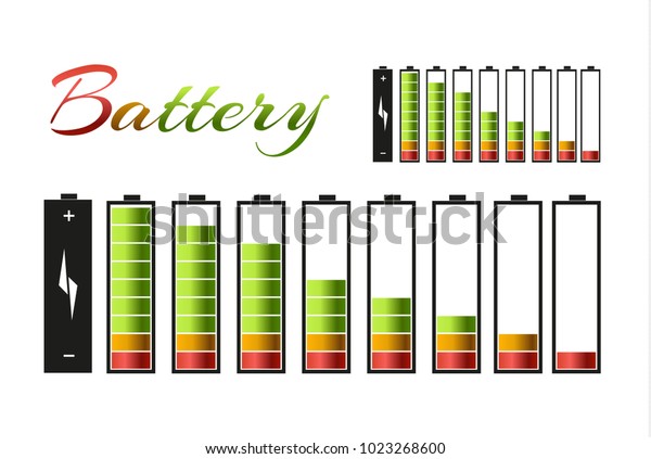 Battery pack. Primary cells or\
non-rechargeable batteries. Secondary cells or accumulators. Car\
battery. Illustration of the strength of the\
bank.vector.\
