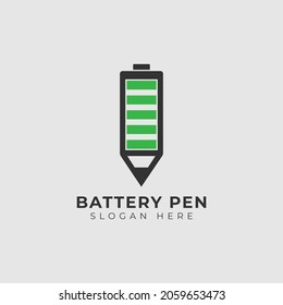 Ilustración de diseño del logotipo del lápiz de batería