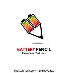 Battery pencil logo template illustration