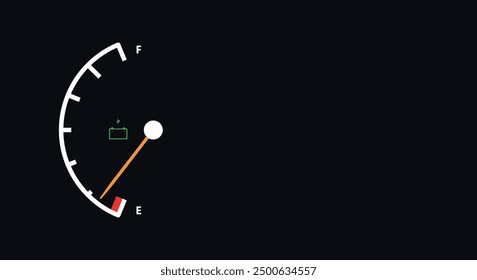 Battery percentage indicator, Hybrid vehicle fuel gauge, copy space for text