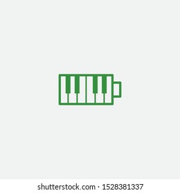 battery piano logo template - vector