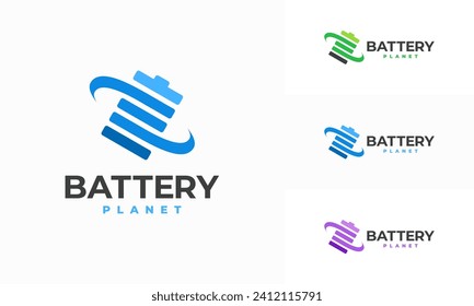 Battery Planet logo designs concept vector, Battery technology logo, Future Energy Logo template