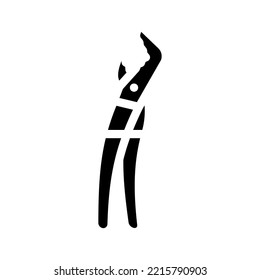 battery pliers glyph icon vector. battery pliers sign. isolated symbol illustration