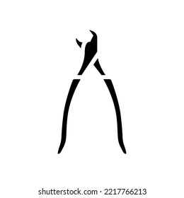 battery pliers glyph icon vector. battery pliers sign. isolated symbol illustration