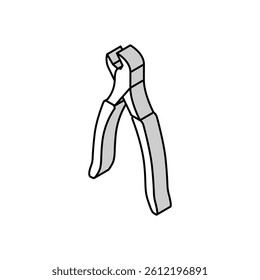 battery pliers isometric icon vector. battery pliers sign. isolated symbol illustration