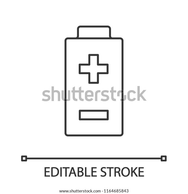 Battery Plus Minus Signs Linear Icon Stock Vector (Royalty Free ...