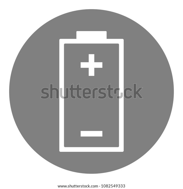 Battery Plus Minus Symbols Round Button 스톡 벡터(로열티 프리) 1082549333