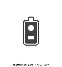 Battery plus minus vector icon. filled flat sign for mobile concept and web design. Battery charging glyph icon. Symbol, logo illustration. Vector graphics