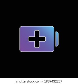 Battery With Plus Sign blue gradient vector icon