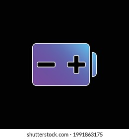 Battery With Positive And Negative Poles Signs blue gradient vector icon