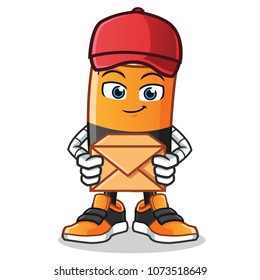 battery postman mascot vector cartoon illustration