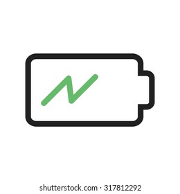Battery, power, charging icon vector image. Can also be used for phone and communication. Suitable for use on web apps, mobile apps and print media.