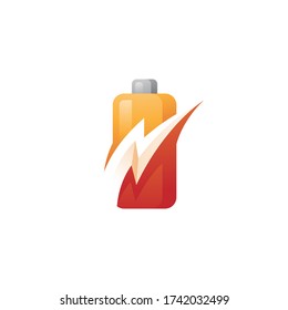 Battery Power Energy and Flash Lightning Bolt Logo Icon