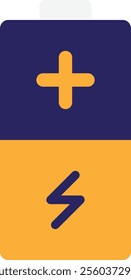 Battery Power Energy Icon Vector Flat Illustration