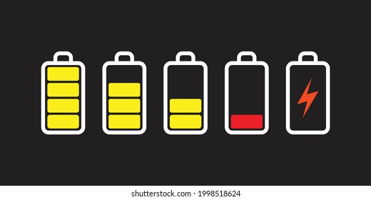 Battery power full to low and charging