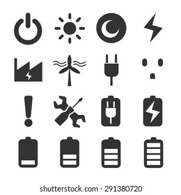 Battery Power Icon Set