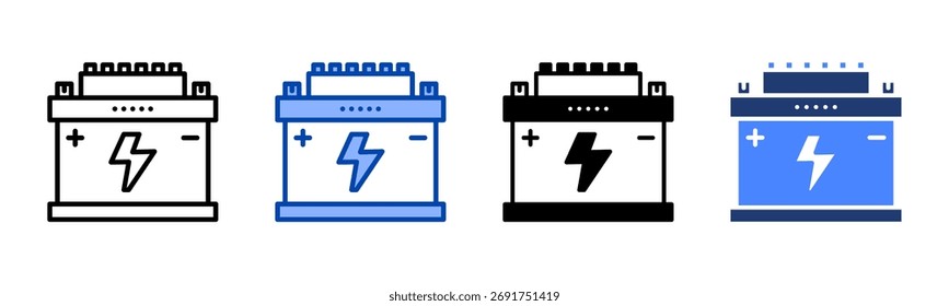 Battery Power icon set multiple style collection
