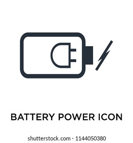 Battery power icon vector isolated on white background for your web and mobile app design, Battery power logo concept