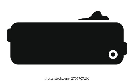 Battery power indicator icon, generic black silhouette illustrating energy storage and electric charge status
