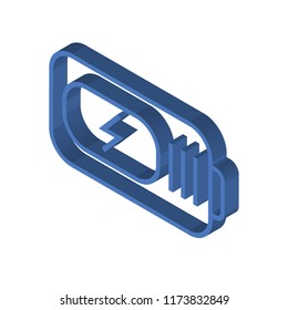 Battery power isometric left top view 3D icon