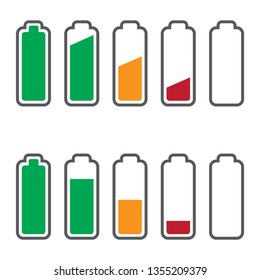 Battery Power Level Indicator Icon Sets