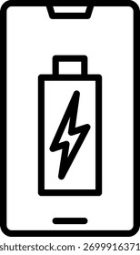 battery power lineal icon vector for illustration with isolated. suitable for design, icon, logo, app
